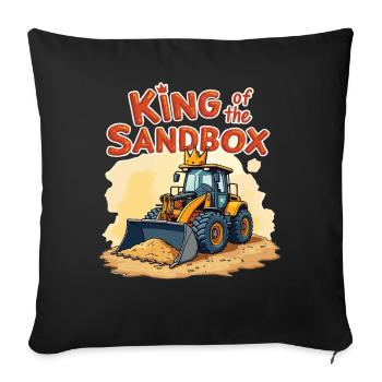 King of the Sandbox – Funny Excavator Kids - Sofa pillowcase 17,3'' x 17,3'' (45 x 45 cm) - black - Front