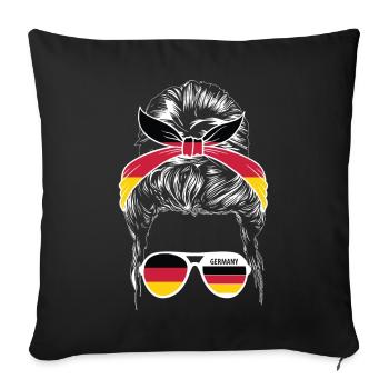 Sports Germany, Football, Outfit for Sports Fan - Sofa pillowcase 17,3'' x 17,3'' (45 x 45 cm) - black - Front