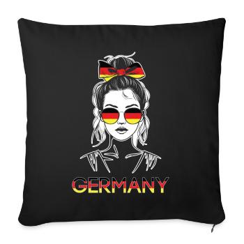 Sports Germany, Football, Outfit for Sports Fan - Sofa pillowcase 17,3'' x 17,3'' (45 x 45 cm) - black - Front