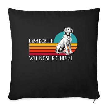 Labrador Retriever Labrador Life Loves Dog Sports - Sofa pillowcase 17,3'' x 17,3'' (45 x 45 cm) - black - Front
