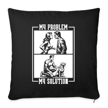 Labrador Retriever My Problem My Pictogram Dad Mom - Sofa pillowcase 17,3'' x 17,3'' (45 x 45 cm) - black - Front