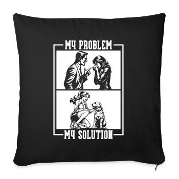 Labrador Retriever My Problem My Pictogram Mom Dad - Sofa pillowcase 17,3'' x 17,3'' (45 x 45 cm) - black - Front