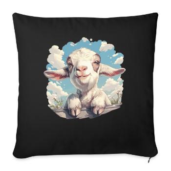 goats goat - Sofa pillowcase 17,3'' x 17,3'' (45 x 45 cm) - black - Front