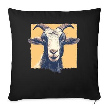 goats goat - Sofa pillowcase 17,3'' x 17,3'' (45 x 45 cm) - black - Front