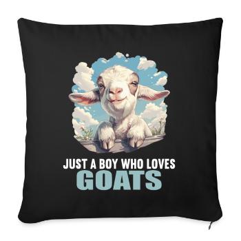 goats goat - Sofa pillowcase 17,3'' x 17,3'' (45 x 45 cm) - black - Front