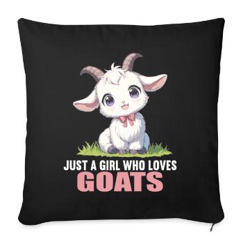 goats goat - Sofa pillowcase 17,3'' x 17,3'' (45 x 45 cm) - black - Front