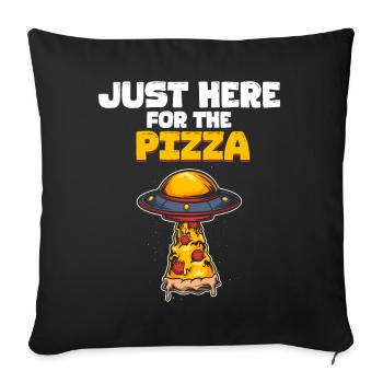 Seulement ici pour la pizza - l’extraterrestre OVNI ultime - Housse de coussin décorative 45 x 45 cm - noir - Devant