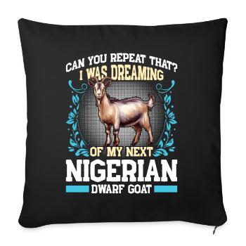 Amoureux des chèvres, chèvres naines du Nigeria - Housse de coussin décorative 45 x 45 cm - noir - Devant