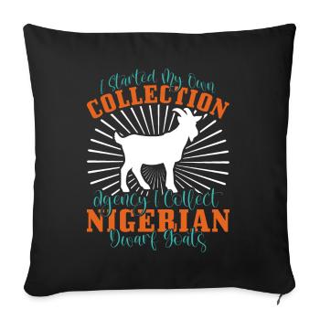 Amoureux des chèvres, chèvres naines du Nigeria - Housse de coussin décorative 45 x 45 cm - noir - Devant