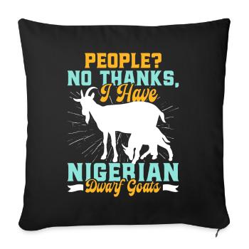 Amoureux des chèvres, chèvres naines du Nigeria - Housse de coussin décorative 45 x 45 cm - noir - Devant