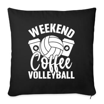 Week-end café volley-ball bosse ensemble Spike - Housse de coussin décorative 45 x 45 cm - noir - Devant