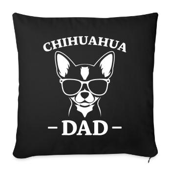 Chihuahua Disant Papa Drôle Chihuahua Cadeau - Housse de coussin décorative 45 x 45 cm - noir - Devant