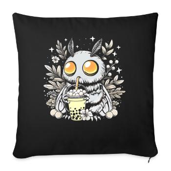 Thé à bulles Mothman - Housse de coussin décorative 45 x 45 cm - noir - Devant