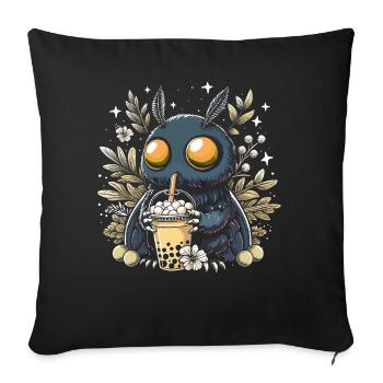 Mothman Bubble Tea - Sofa pillowcase 17,3'' x 17,3'' (45 x 45 cm) - black - Front