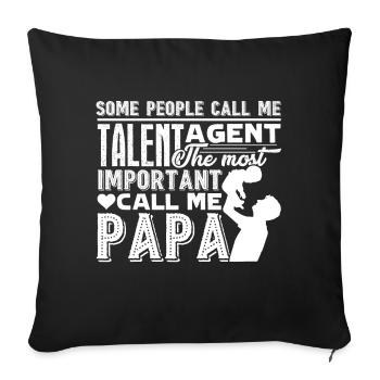 Talent Agent Talent Agent Papa - Sofa pillowcase 17,3'' x 17,3'' (45 x 45 cm) - black - Front
