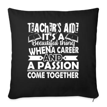 Teacher Aide Proud Teacher Aide - Sofa pillowcase 17,3'' x 17,3'' (45 x 45 cm) - black - Front