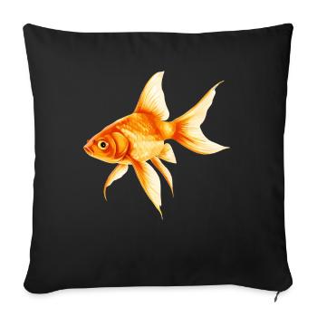 poisson rouge - Housse de coussin décorative 45 x 45 cm - noir - Devant