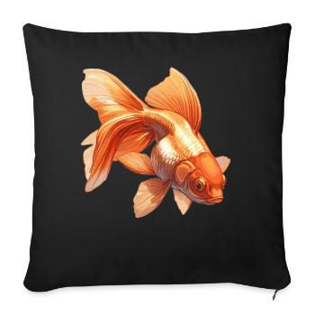 poisson rouge - Housse de coussin décorative 45 x 45 cm - noir - Devant
