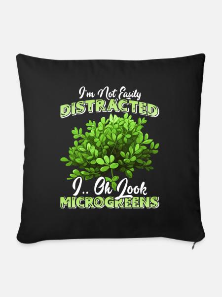 Microgreens Microgreen - Sofakissenbezug 45 x 45 cm - Schwarz