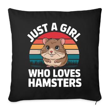 Hamster - Housse de coussin décorative 45 x 45 cm - noir - Devant