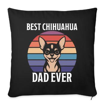 Chihuahua Disant Papa Drôle Chihuahua Cadeau - Housse de coussin décorative 45 x 45 cm - noir - Devant