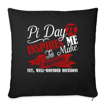 Pi Day Pi Day Inspires Me - Sofa pillowcase 17,3'' x 17,3'' (45 x 45 cm) - black - Front