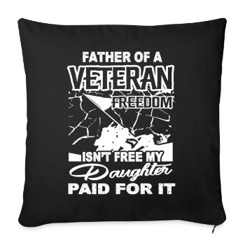 Veteran Father Of A Veteran - Sofa pillowcase 17,3'' x 17,3'' (45 x 45 cm) - black - Front