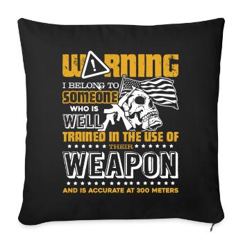 Veteran I Belong To A Veteran - Sofa pillowcase 17,3'' x 17,3'' (45 x 45 cm) - black - Front