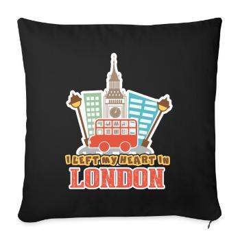 I Left My Heart In London - Sofa pillowcase 17,3'' x 17,3'' (45 x 45 cm) - black - Front