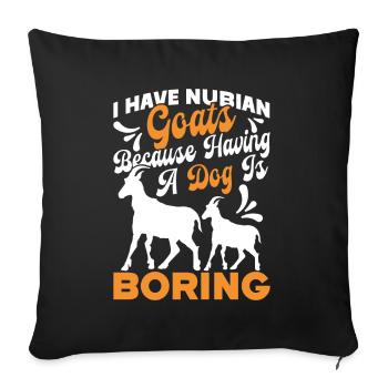 Chèvre Nubienne, éleveur de chèvres - Housse de coussin décorative 45 x 45 cm - noir - Devant