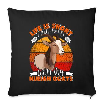 Chèvre Nubienne, éleveur de chèvres - Housse de coussin décorative 45 x 45 cm - noir - Devant