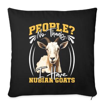 Chèvre Nubienne, éleveur de chèvres - Housse de coussin décorative 45 x 45 cm - noir - Devant