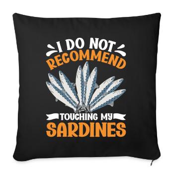 Sardines, Fishing, Fish - Sofa pillowcase 17,3'' x 17,3'' (45 x 45 cm) - black - Front