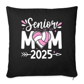 Senior Mom 2025 Volleyball Mom Serve Ball Class - Housse de coussin décorative 45 x 45 cm - noir - Devant