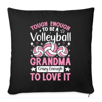 Drôle de volley-ball grand-mère bosse ensemble Spike Smash - Housse de coussin décorative 45 x 45 cm - noir - Devant