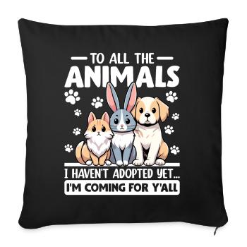 Lustige Save Animals Tierheim Rescue Foster - Sofakissenbezug 45 x 45 cm - Schwarz - Vorne