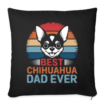 Chihuahua Disant Papa Drôle Chihuahua Cadeau - Housse de coussin décorative 45 x 45 cm - noir - Devant