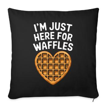 Waffles Saying Dessert Funny Waffles Gift - Sofa pillowcase 17,3'' x 17,3'' (45 x 45 cm) - black - Front