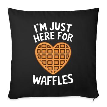 Waffles Saying Dessert Funny Waffles Gift - Sofa pillowcase 17,3'' x 17,3'' (45 x 45 cm) - black - Front