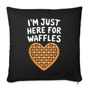 Waffles Saying Dessert Funny Waffles Gift - Sofa pillowcase 17,3'' x 17,3'' (45 x 45 cm) - black - Front