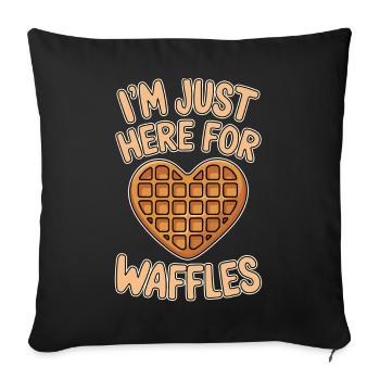Waffles Saying Dessert Funny Waffles Gift - Sofa pillowcase 17,3'' x 17,3'' (45 x 45 cm) - black - Front