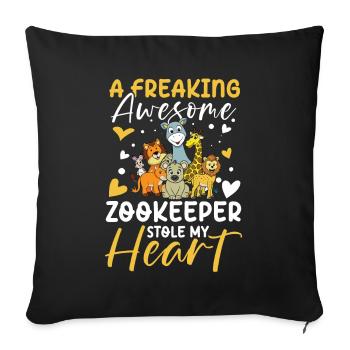 Awesome Zookeeper für Zoowärter Zoologe - Sofakissenbezug 45 x 45 cm - Schwarz - Vorne