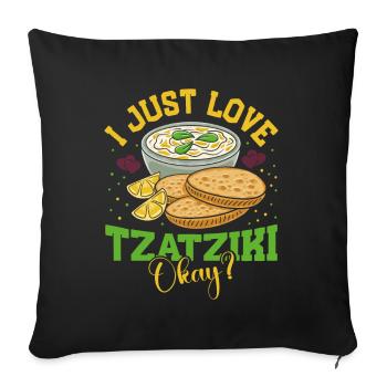 Pain grec Oignons Pita Tomates Tzatziki - Housse de coussin décorative 45 x 45 cm - noir - Devant