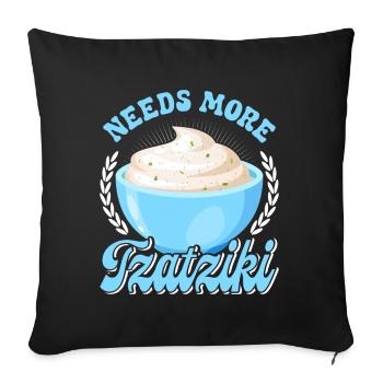 Greek Bread Onions Pita Tomatoes Tzatziki - Sofa pillowcase 17,3'' x 17,3'' (45 x 45 cm) - black - Front