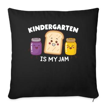 Funny Kindergarten Design – Breakfast Outfit - Sofa pillowcase 17,3'' x 17,3'' (45 x 45 cm) - black - Front