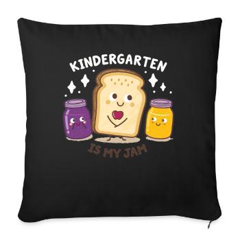Funny Kindergarten Design – Breakfast Outfit - Sofa pillowcase 17,3'' x 17,3'' (45 x 45 cm) - black - Front