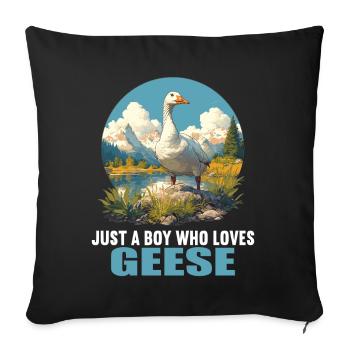 geese goose - Sofa pillowcase 17,3'' x 17,3'' (45 x 45 cm) - black - Front