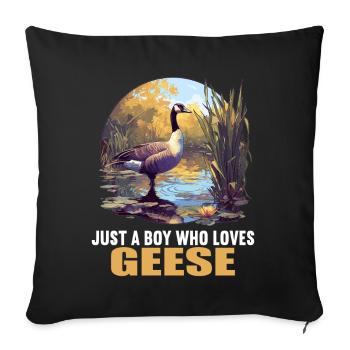geese goose - Sofa pillowcase 17,3'' x 17,3'' (45 x 45 cm) - black - Front