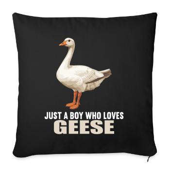 geese goose - Sofa pillowcase 17,3'' x 17,3'' (45 x 45 cm) - black - Front
