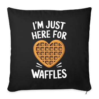 Waffles Saying Dessert Funny Waffles Gift - Sofa pillowcase 17,3'' x 17,3'' (45 x 45 cm) - black - Front